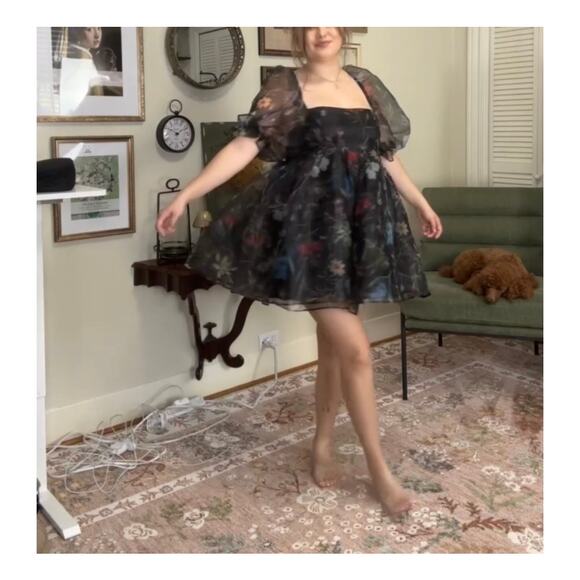 Klesis Off-Shoulder Puffed Sleeves Mini Dress Brand New with tags Size: Medium - Picture 1 of 9